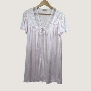 Intimate Vintage Nightgown Size S Pink Lace Trim Babydoll Coquette Balletcore